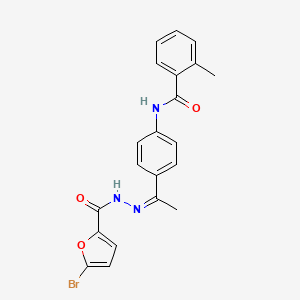 molecular formula C21H18BrN3O3 B5316464 N-{4-[N-(5-bromo-2-furoyl)ethanehydrazonoyl]phenyl}-2-methylbenzamide 