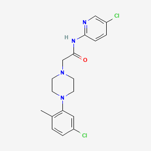 molecular formula C18H20Cl2N4O B5316469 2-[4-(5-chloro-2-methylphenyl)-1-piperazinyl]-N-(5-chloro-2-pyridinyl)acetamide 