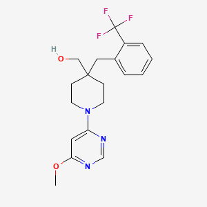 molecular formula C19H22F3N3O2 B5316473 {1-(6-methoxypyrimidin-4-yl)-4-[2-(trifluoromethyl)benzyl]piperidin-4-yl}methanol 