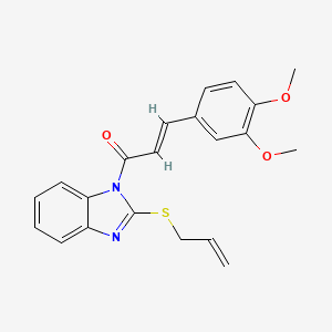 molecular formula C21H20N2O3S B5316500 2-(allylthio)-1-[3-(3,4-dimethoxyphenyl)acryloyl]-1H-benzimidazole 