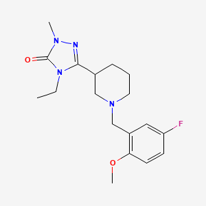 molecular formula C18H25FN4O2 B5316513 4-ethyl-5-[1-(5-fluoro-2-methoxybenzyl)piperidin-3-yl]-2-methyl-2,4-dihydro-3H-1,2,4-triazol-3-one 