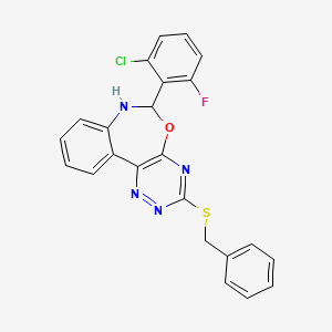 3-(benzylthio)-6-(2-chloro-6-fluorophenyl)-6,7-dihydro[1,2,4]triazino[5,6-d][3,1]benzoxazepine