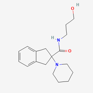 molecular formula C18H26N2O2 B5316525 N-(3-hydroxypropyl)-2-(1-piperidinyl)-2-indanecarboxamide 