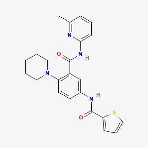 molecular formula C23H24N4O2S B5316543 N-[3-{[(6-methyl-2-pyridinyl)amino]carbonyl}-4-(1-piperidinyl)phenyl]-2-thiophenecarboxamide 