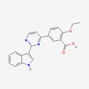 molecular formula C21H17N3O3 B5316550 2-ethoxy-5-[2-(1H-indol-3-yl)pyrimidin-4-yl]benzoic acid 