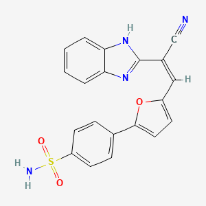 molecular formula C20H14N4O3S B5316565 4-{5-[2-(1H-benzimidazol-2-yl)-2-cyanovinyl]-2-furyl}benzenesulfonamide 