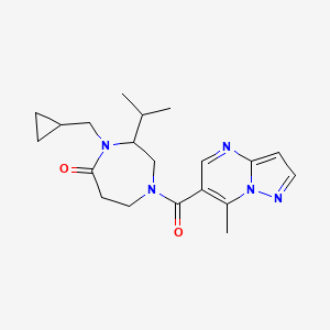 molecular formula C20H27N5O2 B5316584 4-(cyclopropylmethyl)-3-isopropyl-1-[(7-methylpyrazolo[1,5-a]pyrimidin-6-yl)carbonyl]-1,4-diazepan-5-one 