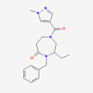 molecular formula C19H24N4O2 B5316592 4-benzyl-3-ethyl-1-[(1-methyl-1H-pyrazol-4-yl)carbonyl]-1,4-diazepan-5-one 