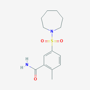 molecular formula C14H20N2O3S B5316610 5-(1-azepanylsulfonyl)-2-methylbenzamide 