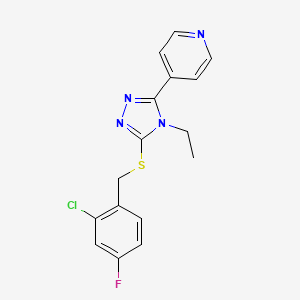 molecular formula C16H14ClFN4S B5316616 4-{5-[(2-chloro-4-fluorobenzyl)thio]-4-ethyl-4H-1,2,4-triazol-3-yl}pyridine 
