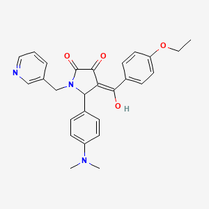 molecular formula C27H27N3O4 B5316623 5-[4-(dimethylamino)phenyl]-4-(4-ethoxybenzoyl)-3-hydroxy-1-(3-pyridinylmethyl)-1,5-dihydro-2H-pyrrol-2-one 