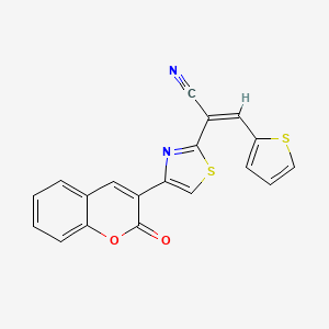 molecular formula C19H10N2O2S2 B5316624 2-[4-(2-oxo-2H-chromen-3-yl)-1,3-thiazol-2-yl]-3-(2-thienyl)acrylonitrile 