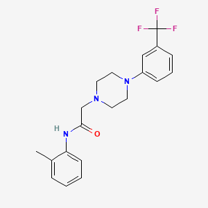 molecular formula C20H22F3N3O B5316676 N-(2-methylphenyl)-2-{4-[3-(trifluoromethyl)phenyl]-1-piperazinyl}acetamide 