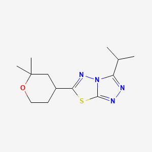molecular formula C13H20N4OS B5316708 6-(2,2-dimethyltetrahydro-2H-pyran-4-yl)-3-isopropyl[1,2,4]triazolo[3,4-b][1,3,4]thiadiazole 