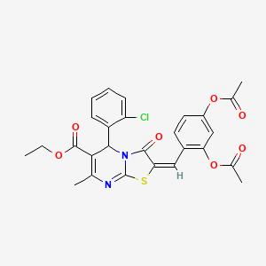 molecular formula C27H23ClN2O7S B5316724 ethyl 2-[2,4-bis(acetyloxy)benzylidene]-5-(2-chlorophenyl)-7-methyl-3-oxo-2,3-dihydro-5H-[1,3]thiazolo[3,2-a]pyrimidine-6-carboxylate CAS No. 312937-33-0