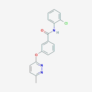 molecular formula C18H14ClN3O2 B5316734 N-(2-chlorophenyl)-3-[(6-methyl-3-pyridazinyl)oxy]benzamide 