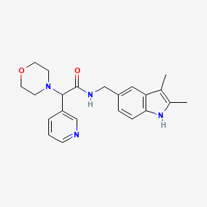molecular formula C22H26N4O2 B5316742 N-[(2,3-dimethyl-1H-indol-5-yl)methyl]-2-morpholin-4-yl-2-pyridin-3-ylacetamide 