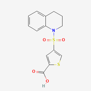 molecular formula C14H13NO4S2 B5316743 4-(3,4-dihydro-1(2H)-quinolinylsulfonyl)-2-thiophenecarboxylic acid 