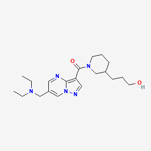 molecular formula C20H31N5O2 B5316771 3-[1-({6-[(diethylamino)methyl]pyrazolo[1,5-a]pyrimidin-3-yl}carbonyl)piperidin-3-yl]propan-1-ol 
