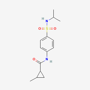 molecular formula C14H20N2O3S B5316805 N-{4-[(isopropylamino)sulfonyl]phenyl}-2-methylcyclopropanecarboxamide 