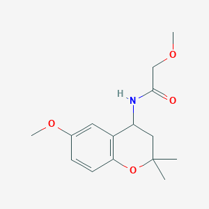 molecular formula C15H21NO4 B5316811 2-methoxy-N-(6-methoxy-2,2-dimethyl-3,4-dihydro-2H-chromen-4-yl)acetamide 