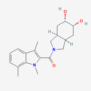 molecular formula C20H26N2O3 B5316817 (3aR*,5R*,6S*,7aS*)-2-[(1,3,7-trimethyl-1H-indol-2-yl)carbonyl]octahydro-1H-isoindole-5,6-diol 