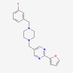 molecular formula C20H21FN4O B5316819 5-{[4-(3-fluorobenzyl)-1-piperazinyl]methyl}-2-(2-furyl)pyrimidine 