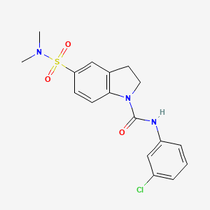 molecular formula C17H18ClN3O3S B5316827 N-(3-chlorophenyl)-5-[(dimethylamino)sulfonyl]-1-indolinecarboxamide 