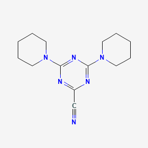 molecular formula C14H20N6 B5316833 4,6-dipiperidin-1-yl-1,3,5-triazine-2-carbonitrile 