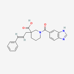 molecular formula C23H23N3O3 B5316842 1-(1H-benzimidazol-5-ylcarbonyl)-3-[(2E)-3-phenylprop-2-en-1-yl]piperidine-3-carboxylic acid 