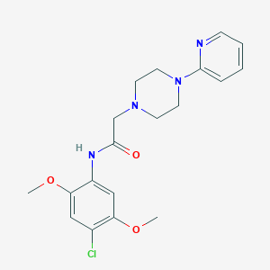 molecular formula C19H23ClN4O3 B5316847 N-(4-chloro-2,5-dimethoxyphenyl)-2-[4-(2-pyridinyl)-1-piperazinyl]acetamide 