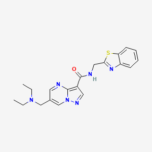 molecular formula C20H22N6OS B5316852 N-(1,3-benzothiazol-2-ylmethyl)-6-[(diethylamino)methyl]pyrazolo[1,5-a]pyrimidine-3-carboxamide 