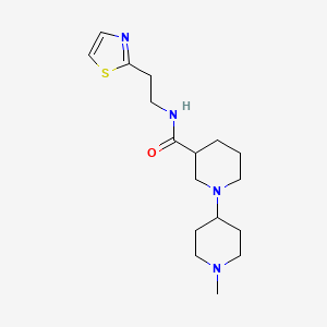 molecular formula C17H28N4OS B5316859 1'-methyl-N-[2-(1,3-thiazol-2-yl)ethyl]-1,4'-bipiperidine-3-carboxamide 