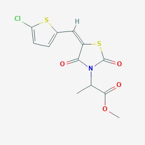 molecular formula C12H10ClNO4S2 B5316874 methyl 2-{5-[(5-chloro-2-thienyl)methylene]-2,4-dioxo-1,3-thiazolidin-3-yl}propanoate 