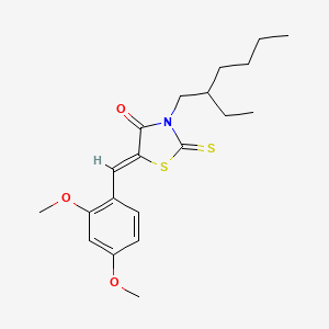 molecular formula C20H27NO3S2 B5316885 5-(2,4-dimethoxybenzylidene)-3-(2-ethylhexyl)-2-thioxo-1,3-thiazolidin-4-one 