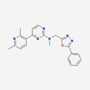 molecular formula C21H20N6O B5316903 4-(2,6-dimethylpyridin-3-yl)-N-methyl-N-[(5-phenyl-1,3,4-oxadiazol-2-yl)methyl]pyrimidin-2-amine 