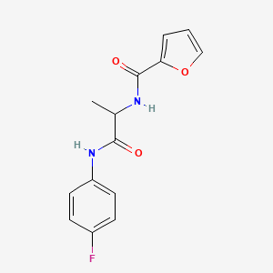molecular formula C14H13FN2O3 B5316911 N-{2-[(4-fluorophenyl)amino]-1-methyl-2-oxoethyl}-2-furamide 