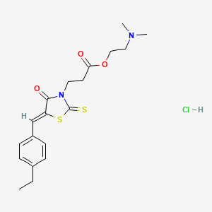 molecular formula C19H25ClN2O3S2 B5316928 2-(dimethylamino)ethyl 3-[5-(4-ethylbenzylidene)-4-oxo-2-thioxo-1,3-thiazolidin-3-yl]propanoate hydrochloride 