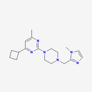 molecular formula C18H26N6 B5316929 4-cyclobutyl-6-methyl-2-{4-[(1-methyl-1H-imidazol-2-yl)methyl]piperazin-1-yl}pyrimidine 