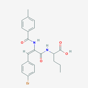 2-[[(E)-3-(4-bromophenyl)-2-[(4-methylbenzoyl)amino]prop-2-enoyl]amino]pentanoic acid