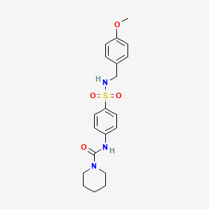 molecular formula C20H25N3O4S B5316934 N-(4-{[(4-methoxybenzyl)amino]sulfonyl}phenyl)-1-piperidinecarboxamide 