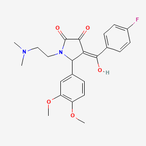 molecular formula C23H25FN2O5 B5316953 5-(3,4-dimethoxyphenyl)-1-[2-(dimethylamino)ethyl]-4-(4-fluorobenzoyl)-3-hydroxy-1,5-dihydro-2H-pyrrol-2-one 