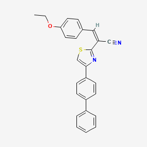 molecular formula C26H20N2OS B5316959 2-[4-(4-biphenylyl)-1,3-thiazol-2-yl]-3-(4-ethoxyphenyl)acrylonitrile 