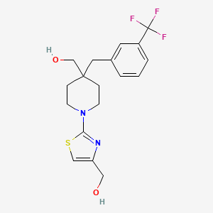 molecular formula C18H21F3N2O2S B5316975 {1-[4-(hydroxymethyl)-1,3-thiazol-2-yl]-4-[3-(trifluoromethyl)benzyl]piperidin-4-yl}methanol 