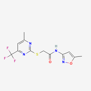 N-(5-methyl-3-isoxazolyl)-2-{[4-methyl-6-(trifluoromethyl)-2-pyrimidinyl]thio}acetamide