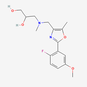 molecular formula C16H21FN2O4 B5316992 3-[{[2-(2-fluoro-5-methoxyphenyl)-5-methyl-1,3-oxazol-4-yl]methyl}(methyl)amino]propane-1,2-diol 