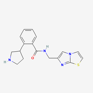 N-(imidazo[2,1-b][1,3]thiazol-6-ylmethyl)-2-(3-pyrrolidinyl)benzamide