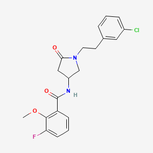 N-{1-[2-(3-chlorophenyl)ethyl]-5-oxopyrrolidin-3-yl}-3-fluoro-2-methoxybenzamide