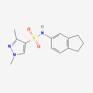 N-(2,3-dihydro-1H-inden-5-yl)-1,3-dimethyl-1H-pyrazole-4-sulfonamide