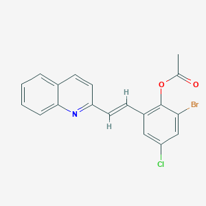 molecular formula C19H13BrClNO2 B5317629 2-bromo-4-chloro-6-[2-(2-quinolinyl)vinyl]phenyl acetate 